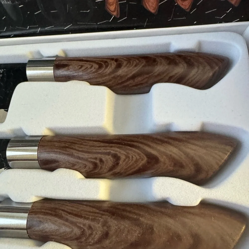 🎁🎁🎁🎄🎄🎄🎄Kunsion 6-Piece Knife Set with Wood Handles